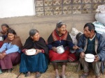 Peruvian Elders Enjoying Lunch